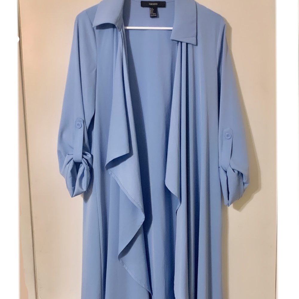 Forever 21 Long Duster/Cardigan Polyester Material Worn Only Once!